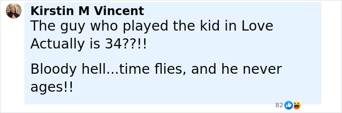 Screenshot of a social media comment discussing viral photos of Love Actually star and Sean Connery taken at the same age. Screenshot of a social media comment discussing viral photos of Love Actually star and Sean Connery taken at the same age.