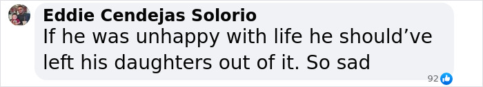 Comment expressing sadness about a father involved in the case of bodies of 3 missing sisters found after planned visitation. Comment expressing sadness about a father involved in the case of bodies of 3 missing sisters found after planned visitation.