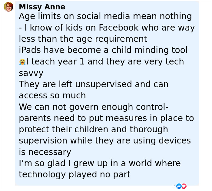 Commenter Missy Anne discussing risks of unsupervised children using devices amid viral scarf challenge dangers. Commenter Missy Anne discussing risks of unsupervised children using devices amid viral scarf challenge dangers.
