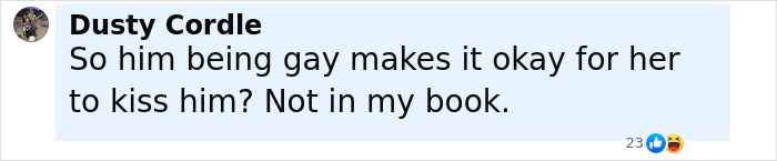 Comment on social media post discussing Scarlett Johansson kissing costar at premiere, debating appropriateness and fan reactions. Comment on social media post discussing Scarlett Johansson kissing costar at premiere, debating appropriateness and fan reactions.