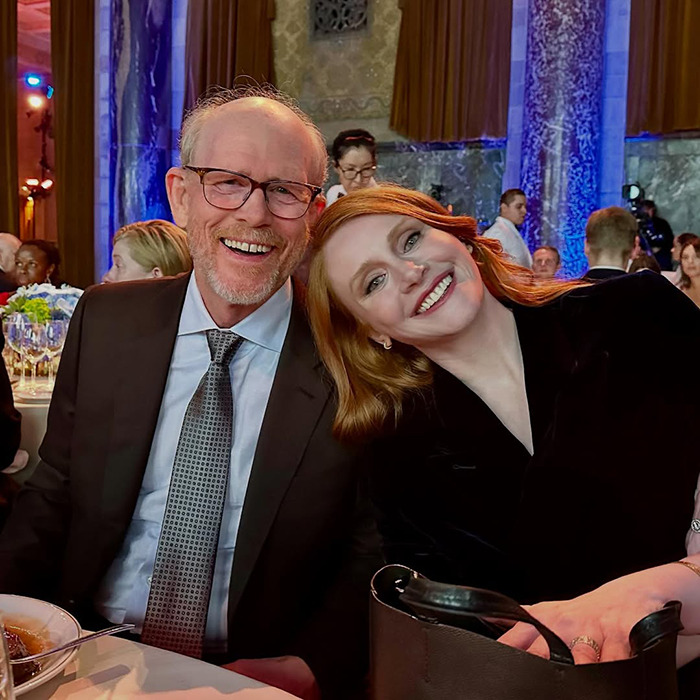 Ron Howard and his daughter Bryce Dallas Howard smiling at an event, highlighting nepo baby and childhood reflections. Ron Howard and his daughter Bryce Dallas Howard smiling at an event, highlighting nepo baby and childhood reflections.