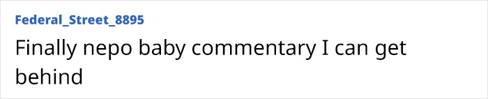 Text on screen reading finally nepo baby commentary I can get behind, referencing Ron Howard’s nepo baby Bryce Dallas Howard. Text on screen reading finally nepo baby commentary I can get behind, referencing Ron Howard’s nepo baby Bryce Dallas Howard.