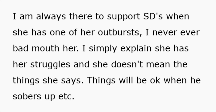 Text about a wife supporting her stepdaughters during outbursts to avoid conflict with husband’s volatile ex-wife. Text about a wife supporting her stepdaughters during outbursts to avoid conflict with husband’s volatile ex-wife.