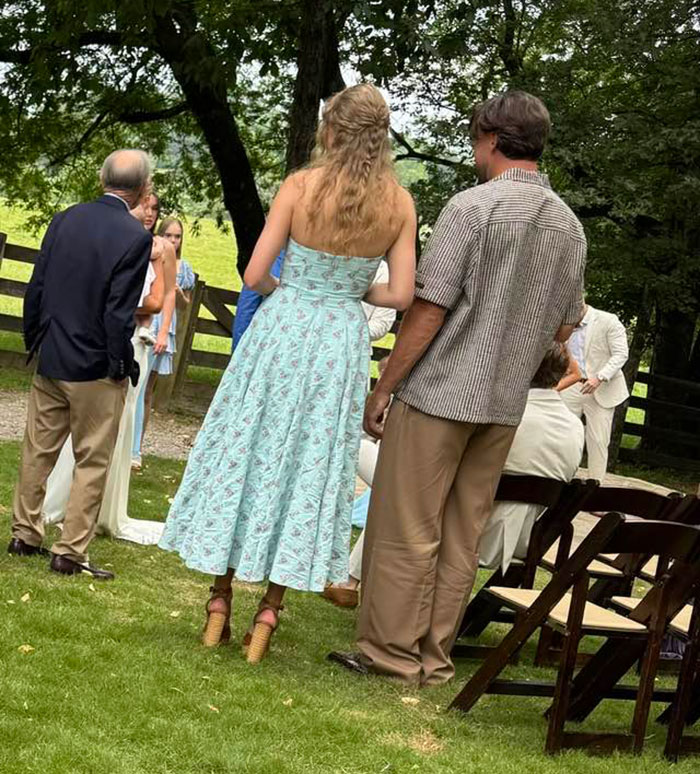 Guests gathered outdoors at a casual event, sparking rumors about Taylor Swift and Travis Kelce secret marriage. Guests gathered outdoors at a casual event, sparking rumors about Taylor Swift and Travis Kelce secret marriage.