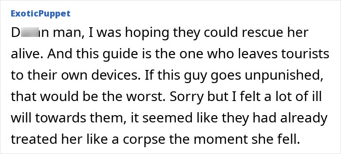 Comment expressing outrage over tourist abandonment near active volcano after final post goes viral online. Comment expressing outrage over tourist abandonment near active volcano after final post goes viral online.