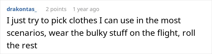 Comment about choosing clothes to avoid TSA security line delays, focusing on packing and dressing tips for smooth airport security. Comment about choosing clothes to avoid TSA security line delays, focusing on packing and dressing tips for smooth airport security.