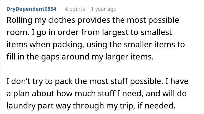 TSA tip for faster security line: roll clothes and pack items from largest to smallest to save space and time. TSA tip for faster security line: roll clothes and pack items from largest to smallest to save space and time.