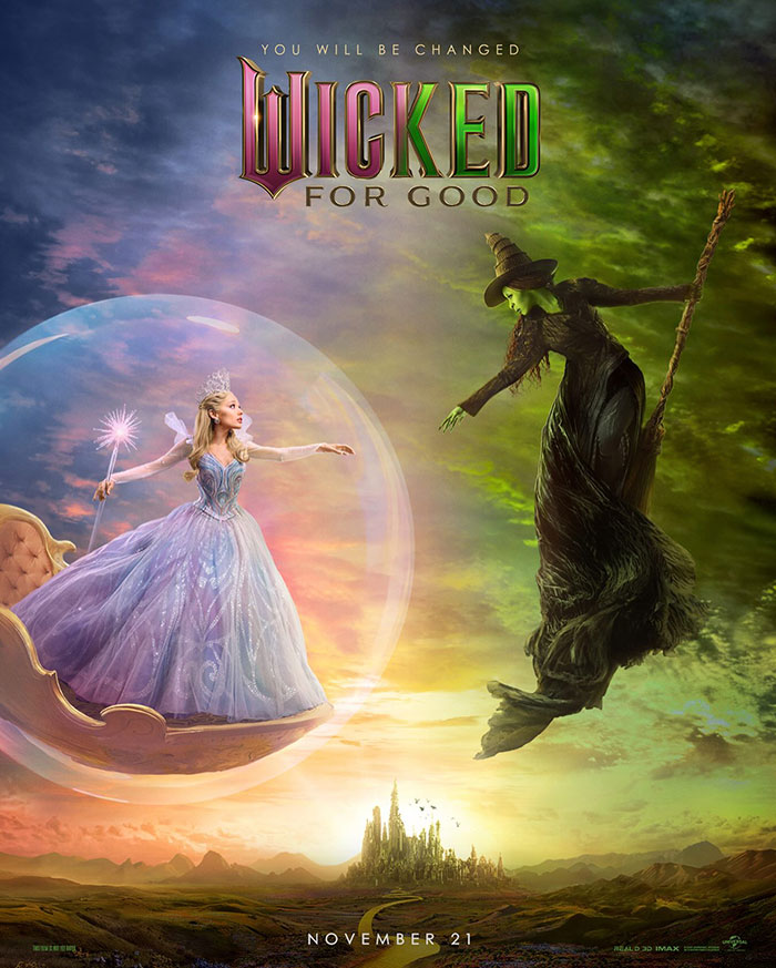 Ariana Grande's entirely visible ribcage highlighted in promotional poster for new Wicked movie trailer. Ariana Grande's entirely visible ribcage highlighted in promotional poster for new Wicked movie trailer.