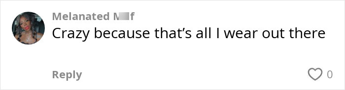 Comment on social media from woman complaining about being scolded by Disney staff over her outfit choice. Comment on social media from woman complaining about being scolded by Disney staff over her outfit choice.