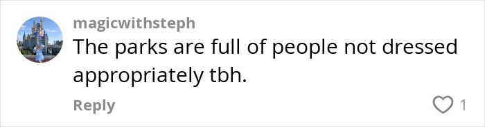 Comment on social media about Disney staff scolding woman for inappropriate outfit, sparking heated debate on park dress code. Comment on social media about Disney staff scolding woman for inappropriate outfit, sparking heated debate on park dress code.