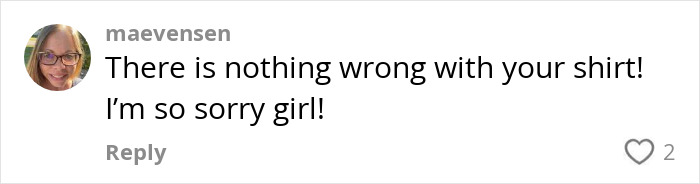 Comment expressing support after woman complains about being scolded by Disney staff for inappropriate outfit. Comment expressing support after woman complains about being scolded by Disney staff for inappropriate outfit.