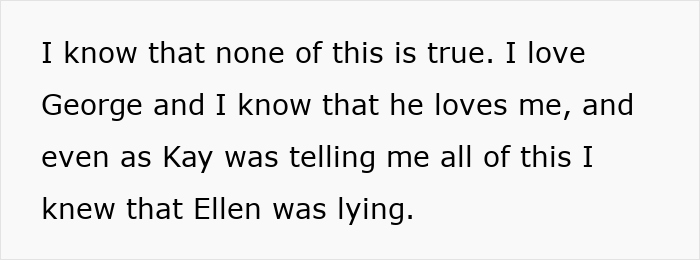 Text on a white background discussing trust issues and lies in a best friend sabotage relationship with boyfriend.