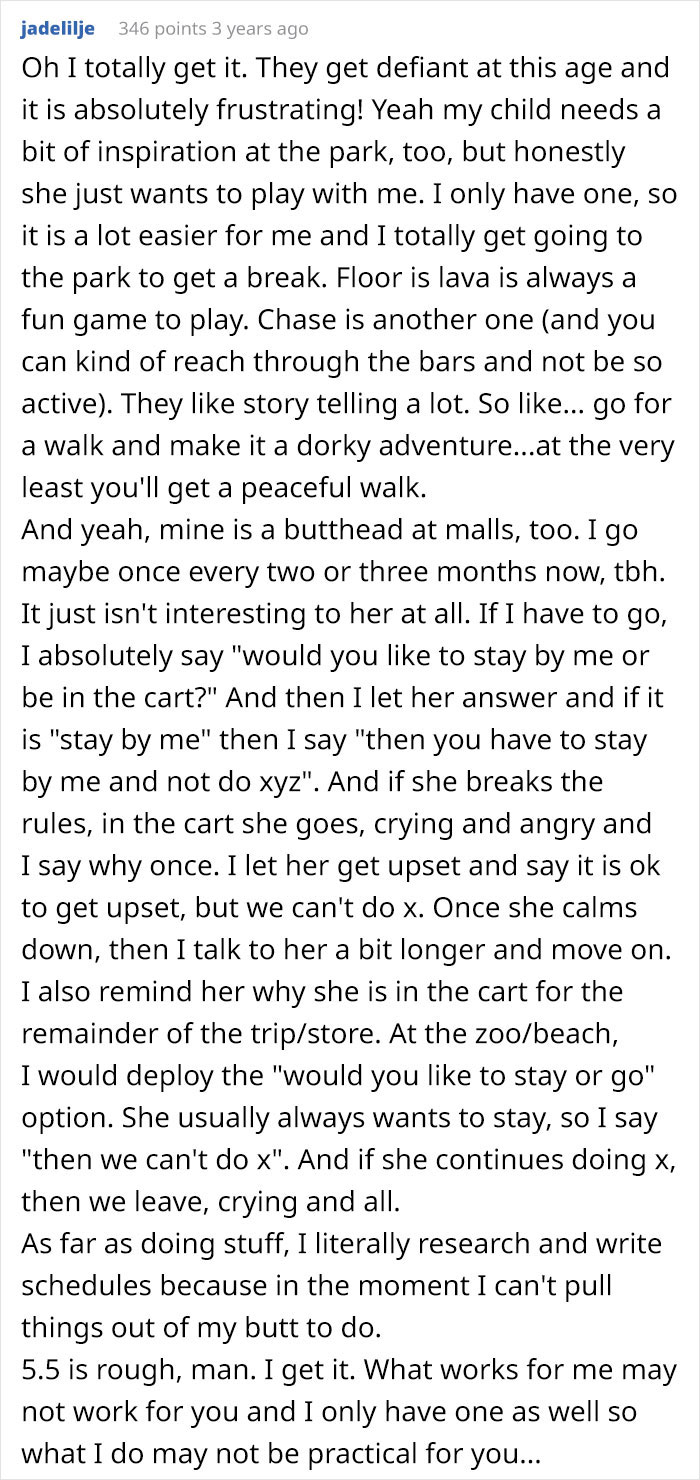 Comment from a mom sharing brutally honest parenting struggles and sparking backlash in a return program discussion.