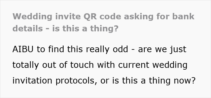 Confused Guest Asked To Share Financial Details Online Or Else They Can't RSVP To Wedding Confused Guest Asked To Share Financial Details Online Or Else They Can't RSVP To Wedding