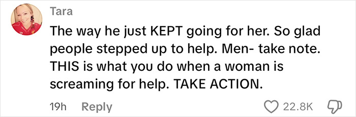 ALT text: Comment praising men who deliver vigilante justice after brute attacked woman on subway platform, urging action. ALT text: Comment praising men who deliver vigilante justice after brute attacked woman on subway platform, urging action.