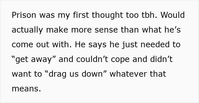 Guy Disappears On Family Right After NYE, Reappears Months Later, Expecting Wife To Welcome Him Back