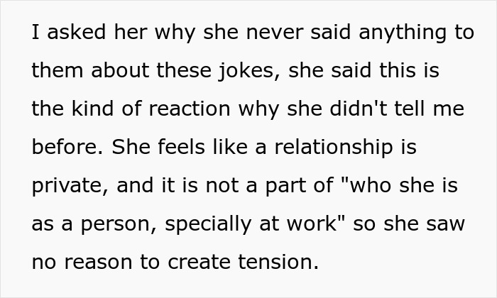 Text excerpt discussing relationship privacy and reaction to jokes, relating to man publicly demoted to friend by girlfriend. Text excerpt discussing relationship privacy and reaction to jokes, relating to man publicly demoted to friend by girlfriend.