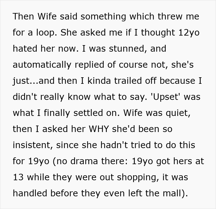 Alt text: Father reflects on mom wanting to give 12yo daughter a menstruation celebration but going too far in her efforts. Alt text: Father reflects on mom wanting to give 12yo daughter a menstruation celebration but going too far in her efforts.
