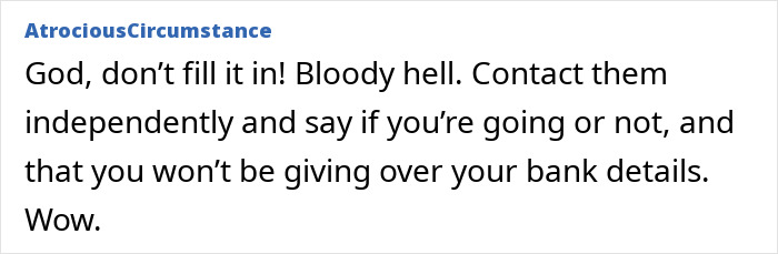 Confused Guest Asked To Share Financial Details Online Or Else They Can't RSVP To Wedding Confused Guest Asked To Share Financial Details Online Or Else They Can't RSVP To Wedding