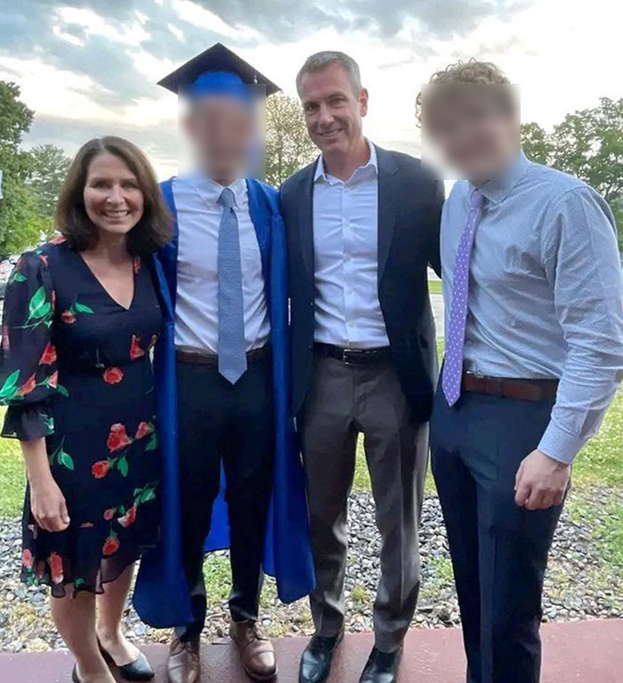 Coldplay HR executive and family posing outdoors at graduation event before mortgage controversy emerged Coldplay HR executive and family posing outdoors at graduation event before mortgage controversy emerged
