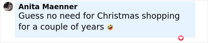 User comment from Anita Maenner joking about excess Amazon packages mistakenly delivered to her home for a year. User comment from Anita Maenner joking about excess Amazon packages mistakenly delivered to her home for a year.