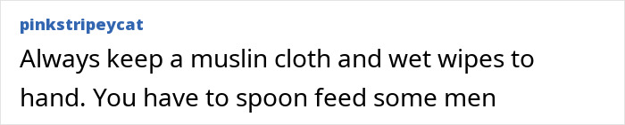 Husband carries infant by the arms while wiping face with dishrags, unaware of wife’s concern about the handling. Husband carries infant by the arms while wiping face with dishrags, unaware of wife’s concern about the handling.