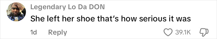 Comment with profile picture of a man and text saying she left her shoe that's how serious it was, discussing vigilante justice after subway attack. Comment with profile picture of a man and text saying she left her shoe that's how serious it was, discussing vigilante justice after subway attack.