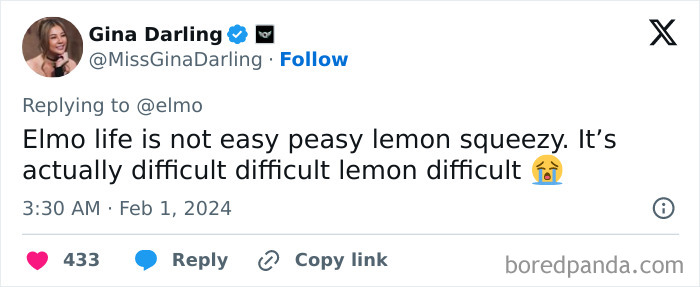 Screenshot of a tweet replying to Elmo’s X account amid multiple violent messages shared by a mystery culprit. Screenshot of a tweet replying to Elmo’s X account amid multiple violent messages shared by a mystery culprit.