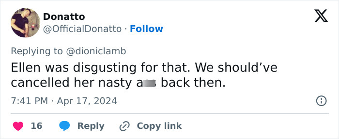 Tweet criticizing Ellen DeGeneres interview, with Céline Dion fans reacting to rude comments resurfacing online. Tweet criticizing Ellen DeGeneres interview, with Céline Dion fans reacting to rude comments resurfacing online.