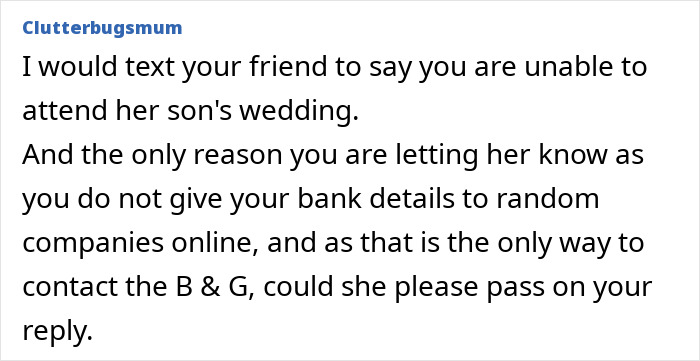 Confused Guest Asked To Share Financial Details Online Or Else They Can't RSVP To Wedding Confused Guest Asked To Share Financial Details Online Or Else They Can't RSVP To Wedding