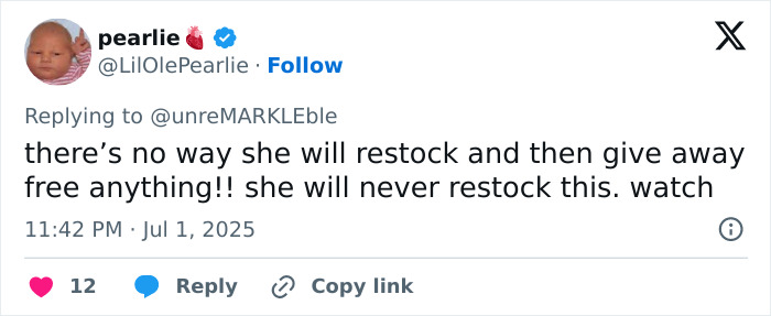 Screenshot of a social media reply discussing Meghan Markle forced to issue refunds due to website glitches frustrating shoppers. Screenshot of a social media reply discussing Meghan Markle forced to issue refunds due to website glitches frustrating shoppers.