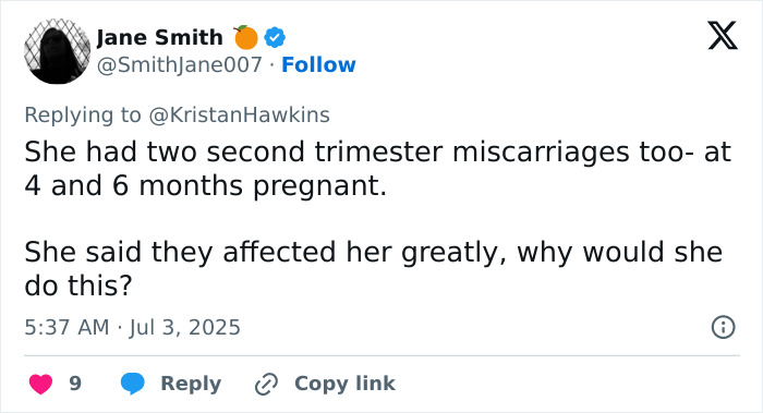 Tweet discussing Lily Allen's abortions and second trimester miscarriages sparking divided opinions online. Tweet discussing Lily Allen's abortions and second trimester miscarriages sparking divided opinions online.