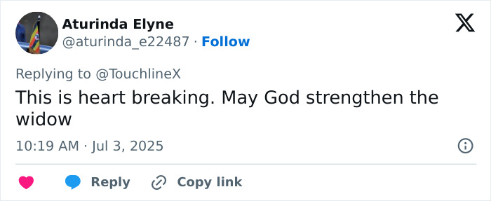 User's tweet expressing heartbreak and prayers for strength after Diogo Jota's final post highlights life's fragility and loss. User's tweet expressing heartbreak and prayers for strength after Diogo Jota's final post highlights life's fragility and loss.