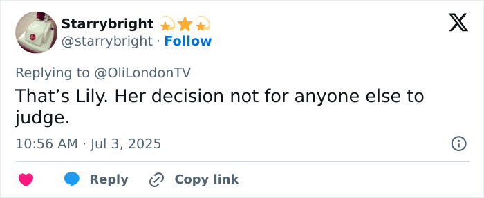 Social media comment defending Lily Allen’s abortion decisions amidst internet debate on no soul in her eyes confession. Social media comment defending Lily Allen’s abortion decisions amidst internet debate on no soul in her eyes confession.