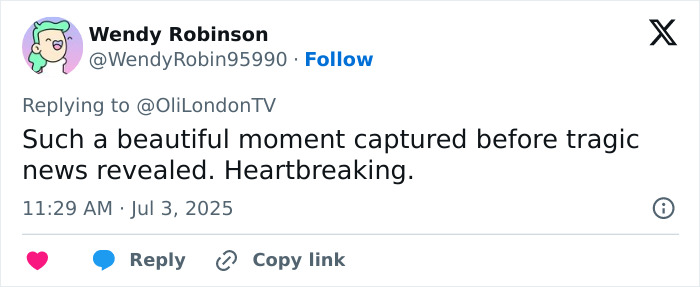 User tweet expressing heartbreak over Diogo Jota's final post as a reminder of life's fragility before tragic news. User tweet expressing heartbreak over Diogo Jota's final post as a reminder of life's fragility before tragic news.