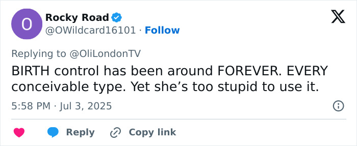 Tweet comment criticizing Lily Allen about birth control use in the abortion debate dividing the internet. Tweet comment criticizing Lily Allen about birth control use in the abortion debate dividing the internet.