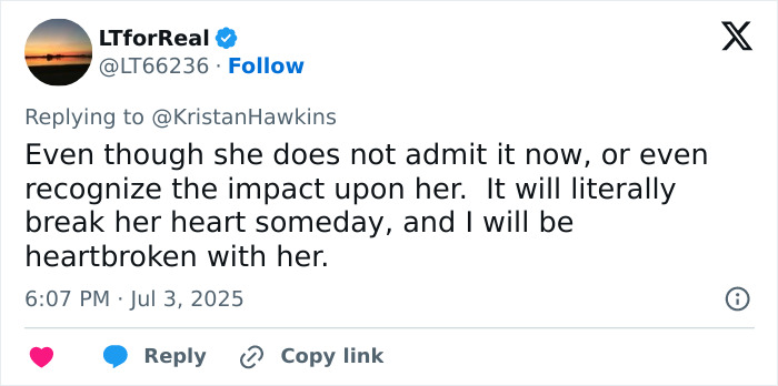 Tweet from LTforReal expressing heartbreak over Lily Allen’s sickening confession about her abortions sparking internet debate. Tweet from LTforReal expressing heartbreak over Lily Allen’s sickening confession about her abortions sparking internet debate.