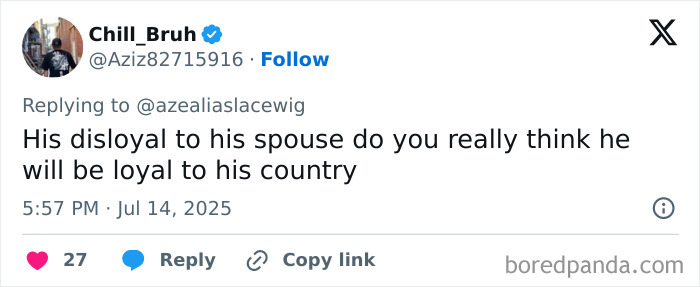 Screenshot of a Twitter reply highlighting disloyalty accusations related to Conor McGregor's leaked x-rated pic controversy. Screenshot of a Twitter reply highlighting disloyalty accusations related to Conor McGregor's leaked x-rated pic controversy.