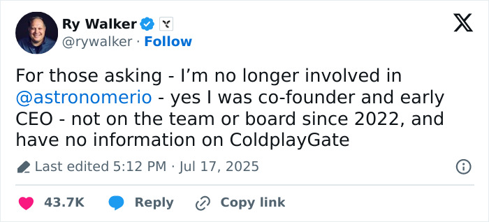 Astronomer Founder Breaks Silence On 'ColdplayGate' After CEO Is Caught Cheating With HR Astronomer Founder Breaks Silence On 'ColdplayGate' After CEO Is Caught Cheating With HR