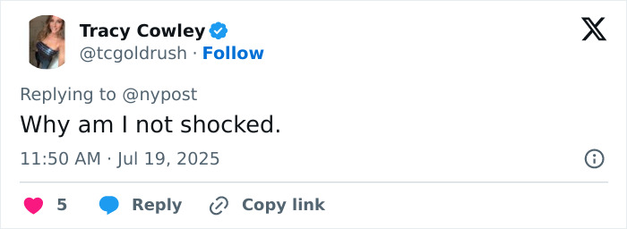 Screenshot of a tweet by Tracy Cowley replying to nypost about the seventh substance-related passing in adult industry. Screenshot of a tweet by Tracy Cowley replying to nypost about the seventh substance-related passing in adult industry.