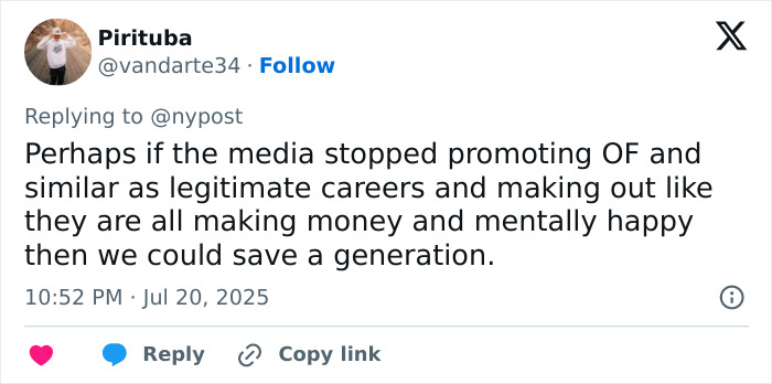 Tweet discussing the adult industry and substance-related passing, highlighting the mental health emergency it represents. Tweet discussing the adult industry and substance-related passing, highlighting the mental health emergency it represents.
