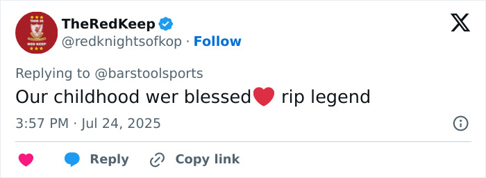Tweet expressing tribute to WWE legend Hulk Hogan, mourning his passing and honoring his legacy with a heart emoji. Tweet expressing tribute to WWE legend Hulk Hogan, mourning his passing and honoring his legacy with a heart emoji.