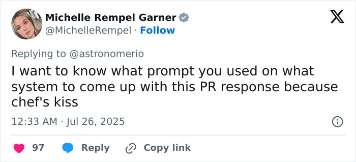 Screenshot of a tweet by Michelle Rempel Garner responding to an astronomer about a viral Coldplay frontman cheating drama. Screenshot of a tweet by Michelle Rempel Garner responding to an astronomer about a viral Coldplay frontman cheating drama.