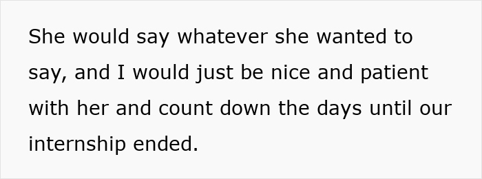 Text excerpt discussing patience and waiting during an internship, relating to best friend sabotage in a relationship with a boyfriend.
