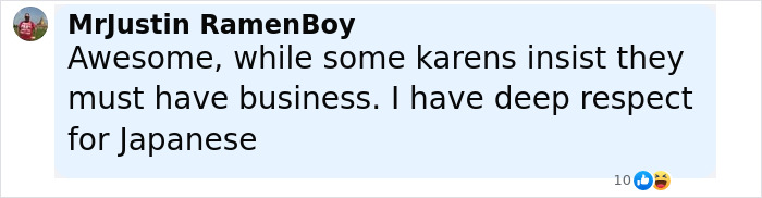 Comment by MrJustin RamenBoy expressing respect for Japanese, mentioning some insist on business while others do not in travel class context. Comment by MrJustin RamenBoy expressing respect for Japanese, mentioning some insist on business while others do not in travel class context.