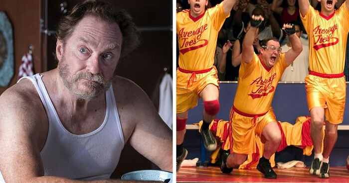 Side-by-side images showing the mind-blowing realization of the same actor in two very different roles.