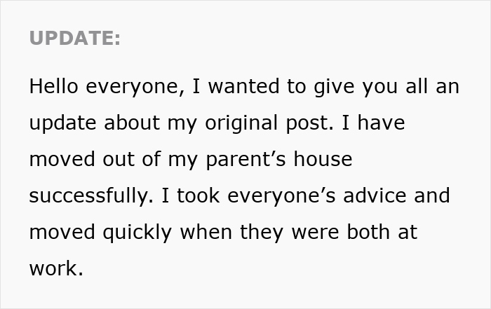 Update text explaining a 20-year-old moving out after taking care of half-siblings and feeling burdened.