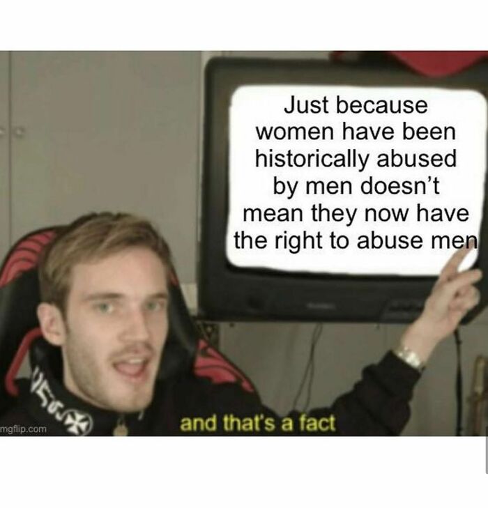 Man pointing to a screen with a caption about a***e, illustrated in a weird and unhinged type of humor meme style.