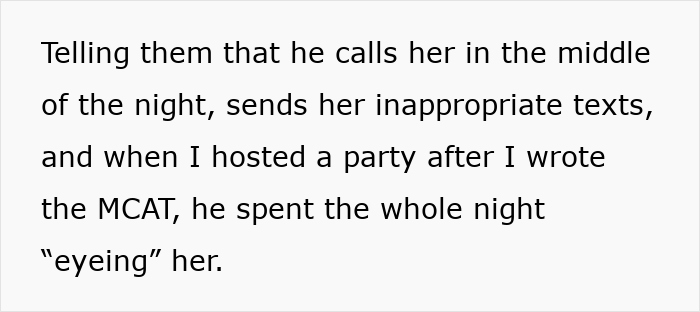 Text describing a best friend sabotaging a relationship by calling late, sending inappropriate texts, and eyeing her at a party.