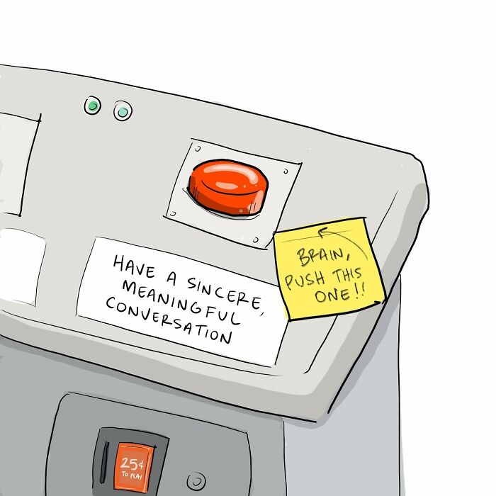 Simple hand-drawn comic titled Boys Hanging Out Together by Tim Bierley, featuring funny comics about arguing with the brain.